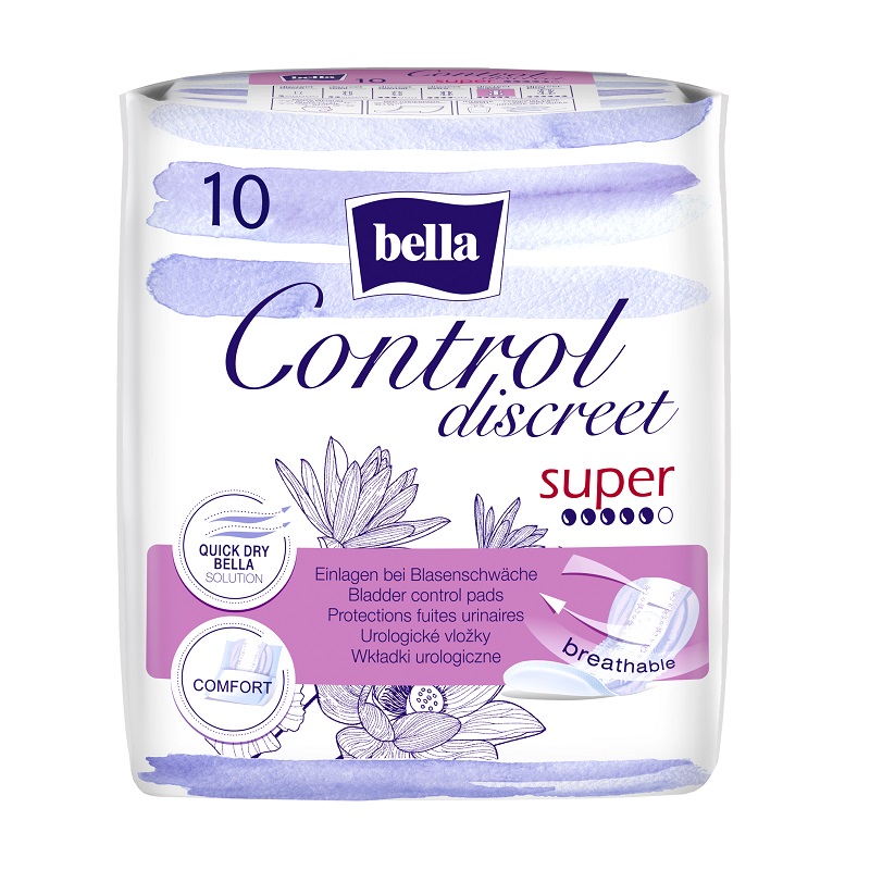 Absorbante, Control Discreet Super, 10 buc, Bella